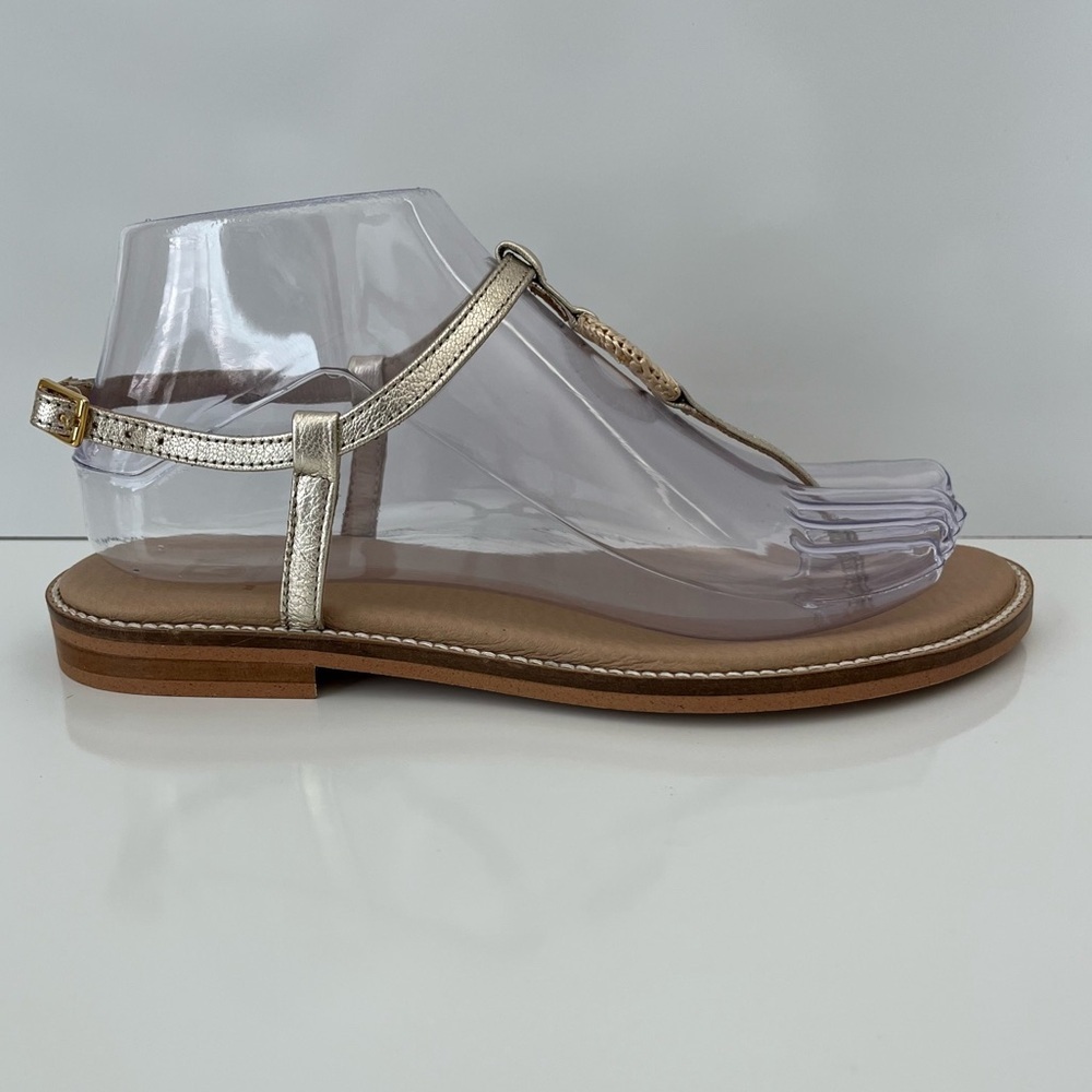 BRUNO MAGLI Jenna T-strap Leather Sandals In Gold NEW - Picture 14 of 14